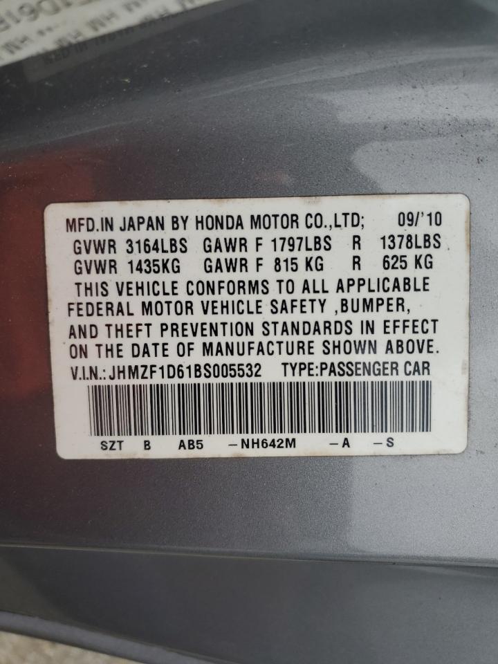 JHMZF1D61BS005532 2011 Honda Cr-Z Ex