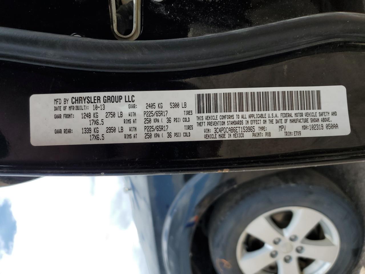 3C4PDCAB6ET153965 2014 Dodge Journey Se