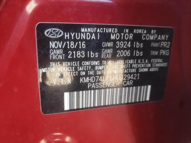 2017 HYUNDAI ELANTRA SE - KMHD74LF6HU329421