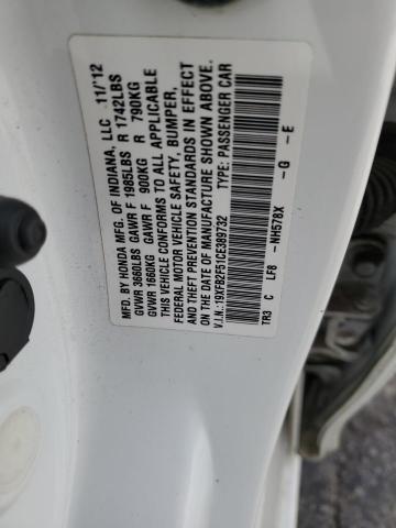 2012 Honda Civic Lx VIN: 19XFB2F51CE389732 Lot: 39208205