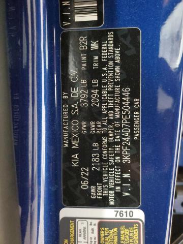 2023 Kia Forte Lx VIN: 3KPF24AD7PE504446 Lot: 50781104