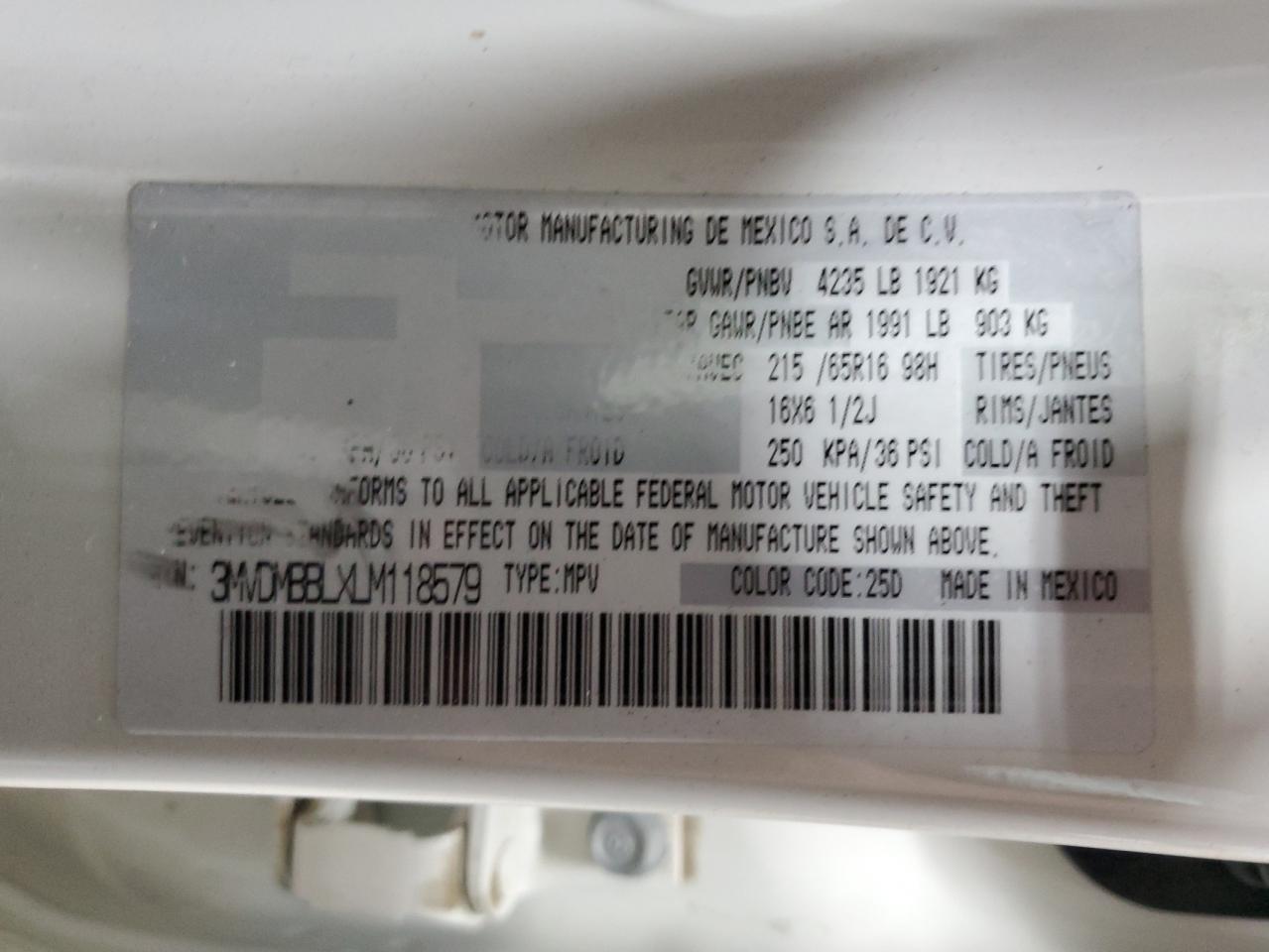 3MVDMBBLXLM118579 2020 Mazda Cx-30