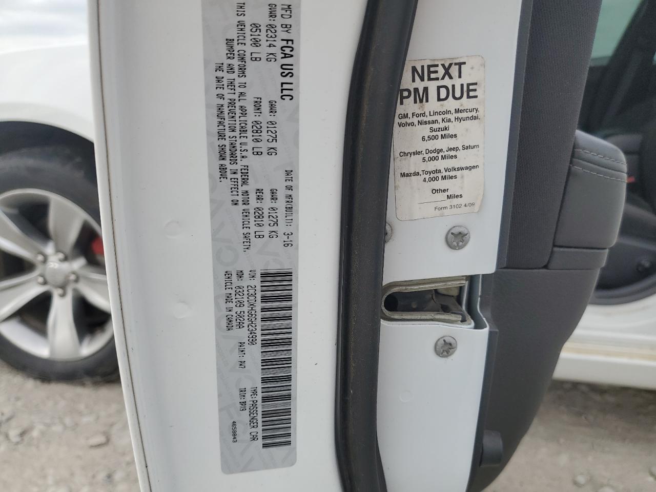 2C3CDXHG6GH234990 2016 Dodge Charger Sxt