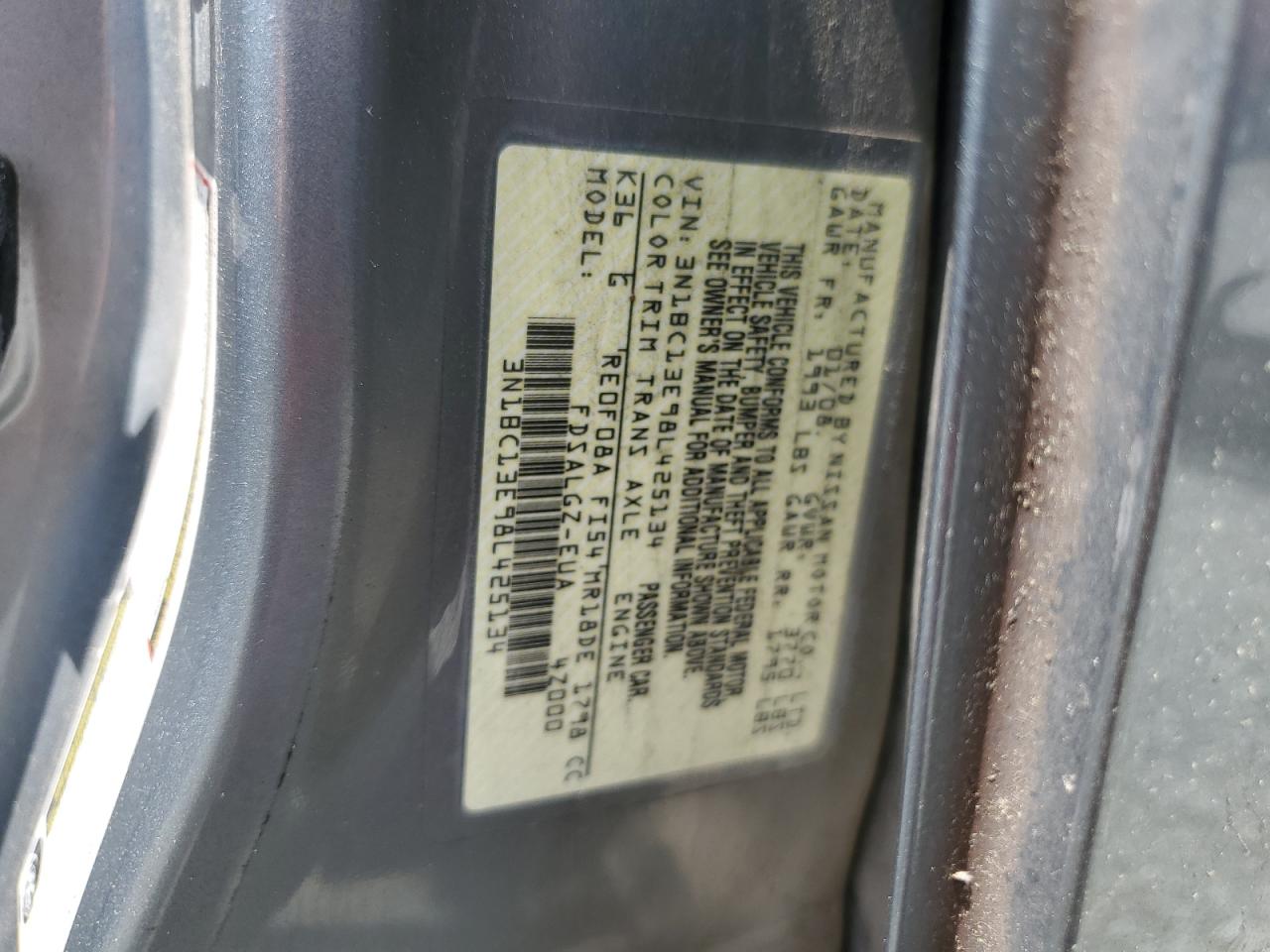 3N1BC13E98L425134 2008 Nissan Versa S