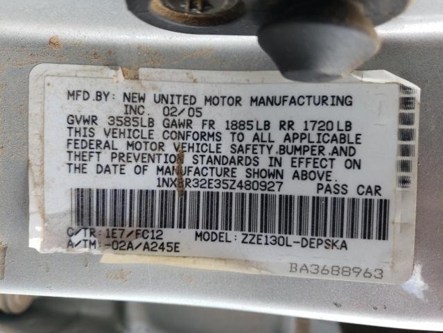 2005 Toyota Corolla Ce VIN: 1NXBR32E35Z480927 Lot: 49919914