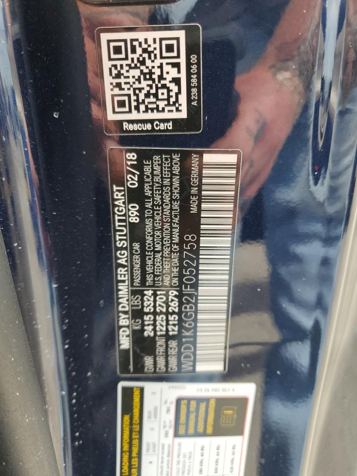 WDD1K6GB2JF052758 2018 Mercedes-Benz E 400 4Matic