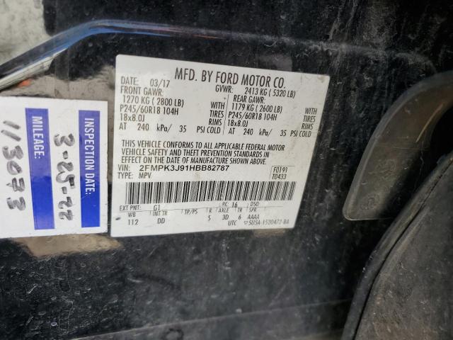 2017 FORD EDGE SEL - 2FMPK3J91HBB82787
