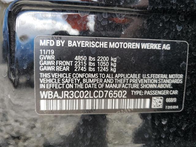 2020 BMW 530 I VIN: WBAJR3C02LCD76502 Lot: 52091074