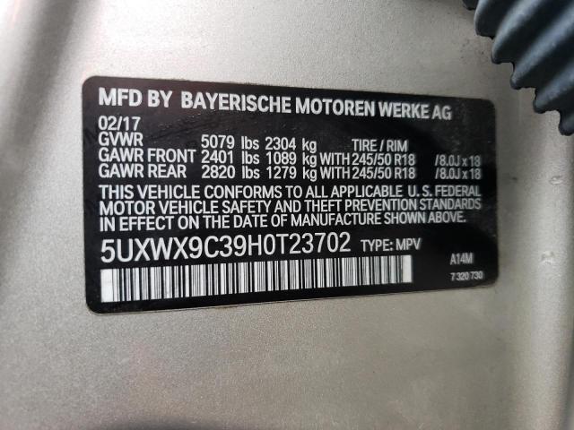 Lot #2489395887 2017 BMW X3 XDRIVE2 salvage car