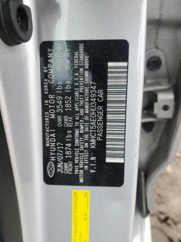 2017 Hyundai Accent Se VIN: KMHCT5AE0HU349347 Lot: 49627754