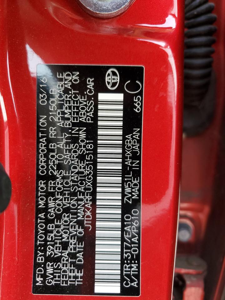 JTDKARFUXG3515181 2016 Toyota Prius