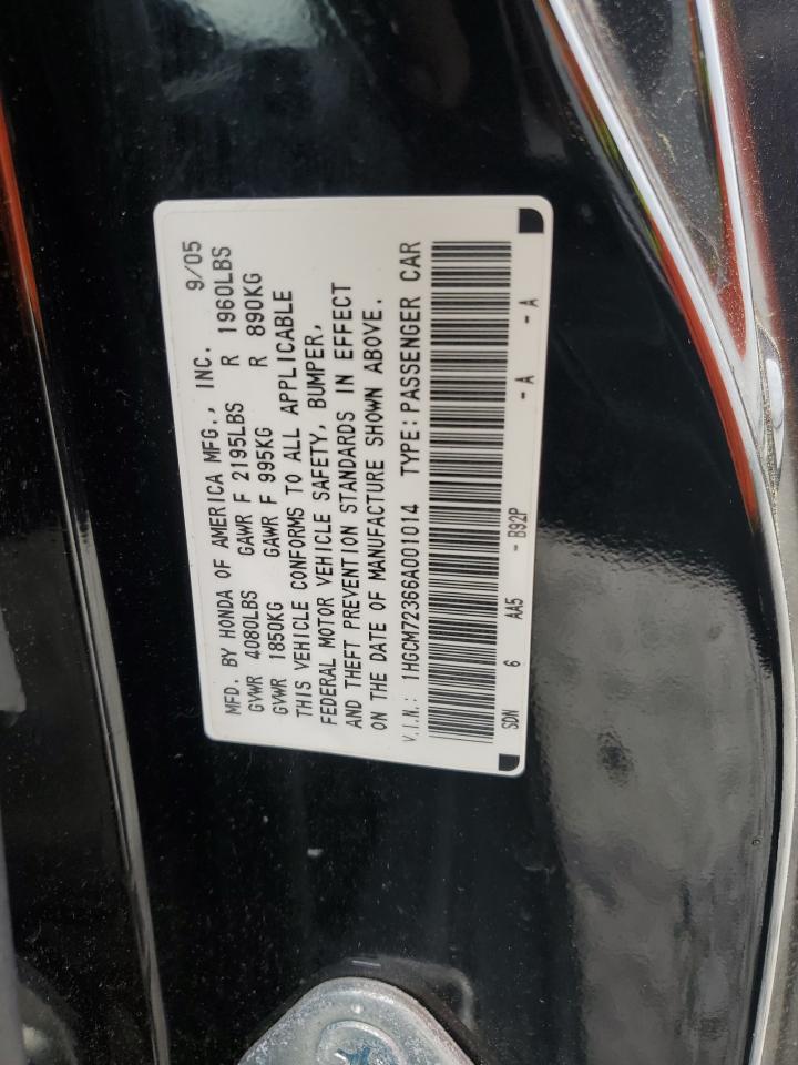 1HGCM72366A001014 2006 Honda Accord Lx