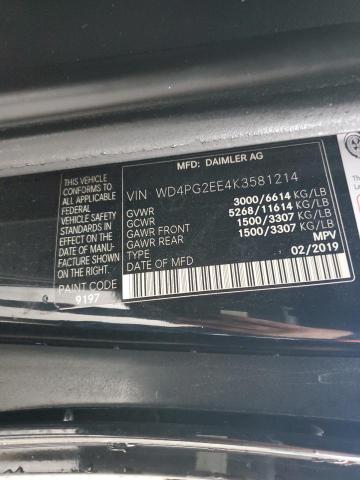 2019 MERCEDES-BENZ METRIS - WD4PG2EE4K3581214