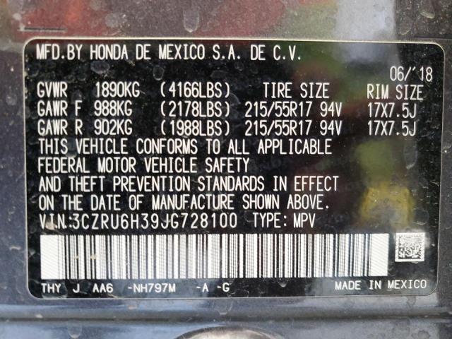 2018 HONDA HR-V LX 3CZRU6H39JG728100