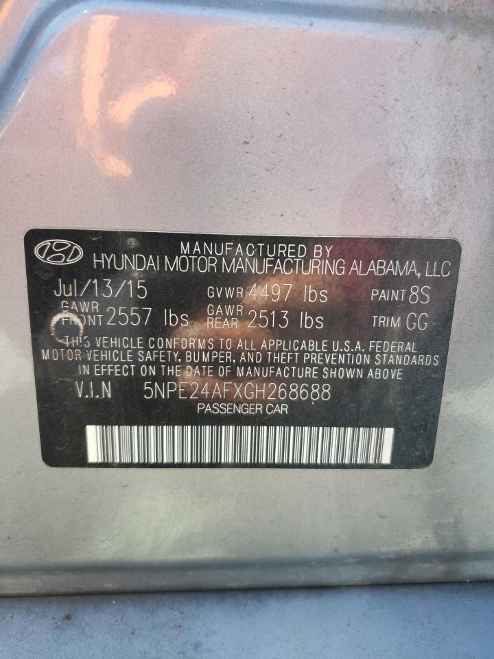 5NPE24AFXGH268688 2016 Hyundai Sonata Se