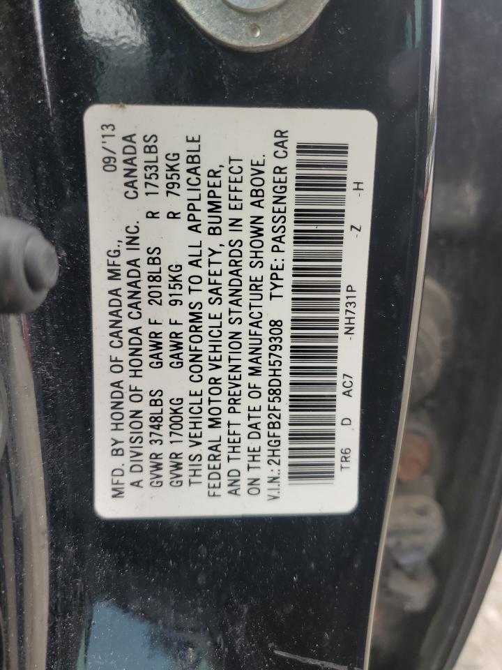 2HGFB2F58DH579308 2013 Honda Civic Lx