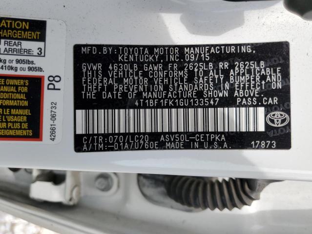 2016 TOYOTA CAMRY LE - 4T1BF1FK1GU133547