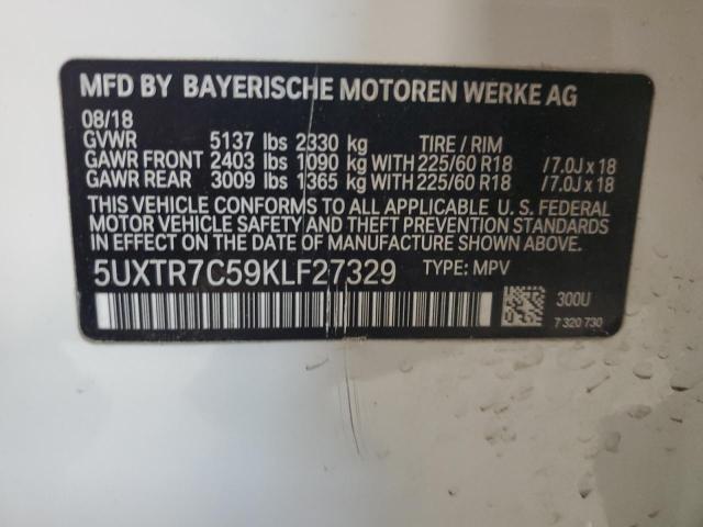2019 BMW X3 SDRIVE3 5UXTR7C59KLF27329