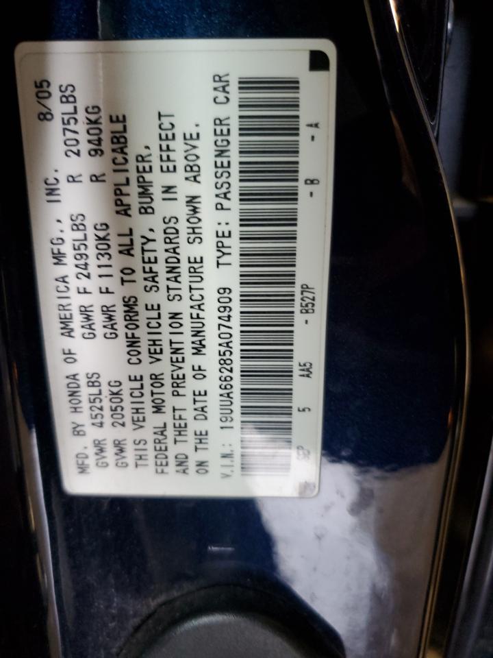 19UUA66285A074909 2005 Acura Tl