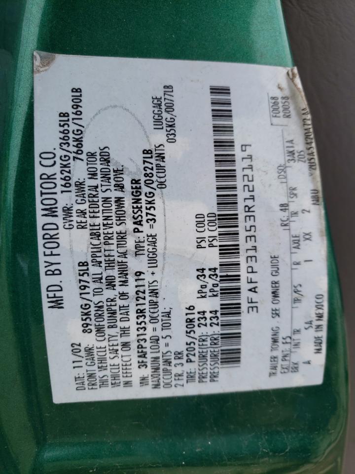 3FAFP31353R122119 2003 Ford Focus Zx3