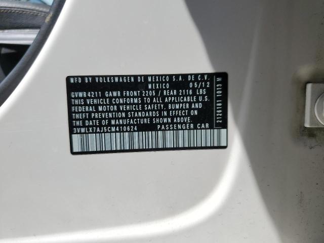 2012 Volkswagen Jetta Sel VIN: 3VWLX7AJ5CM410624 Lot: 51487544