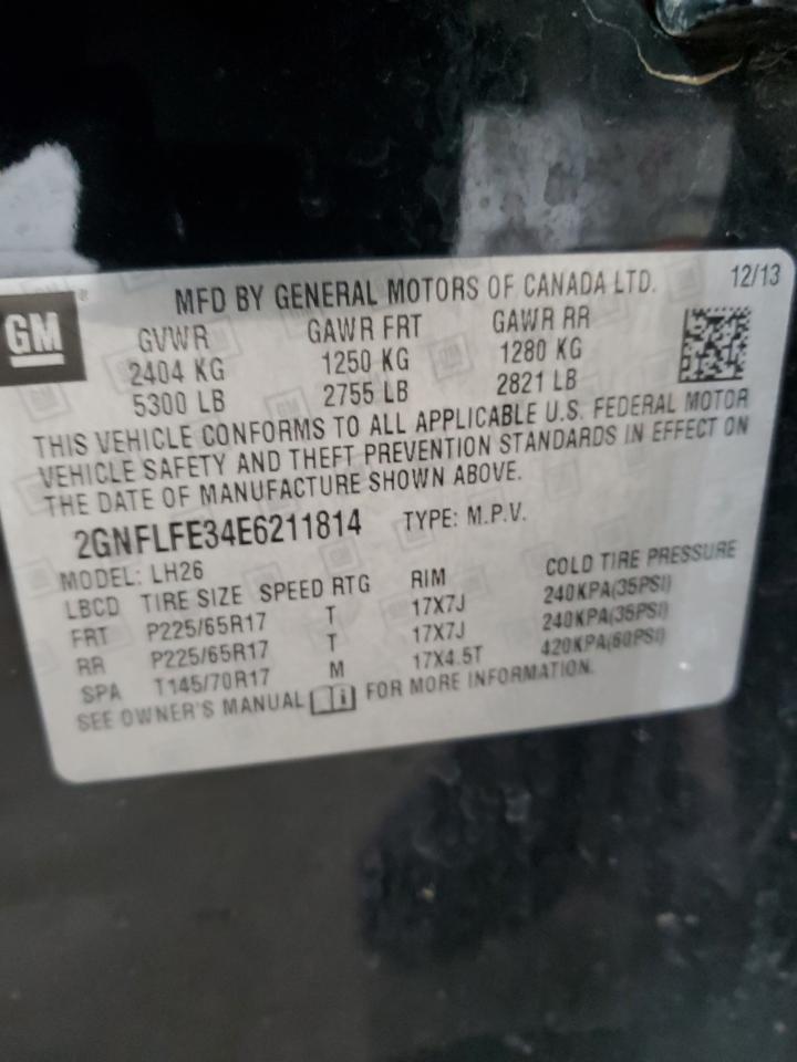 2GNFLFE34E6211814 2014 Chevrolet Equinox Lt