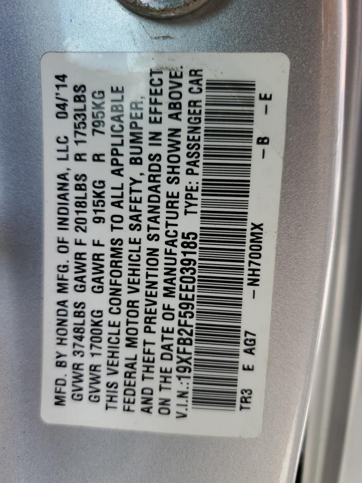 19XFB2F59EE039185 2014 Honda Civic Lx