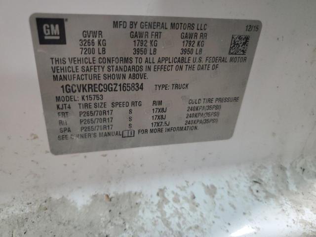 2016 Chevrolet Silverado K1500 Lt VIN: 1GCVKREC9GZ165834 Lot: 50266294