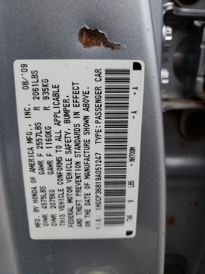 1HGCP36819A051247 2009 Honda Accord Exl