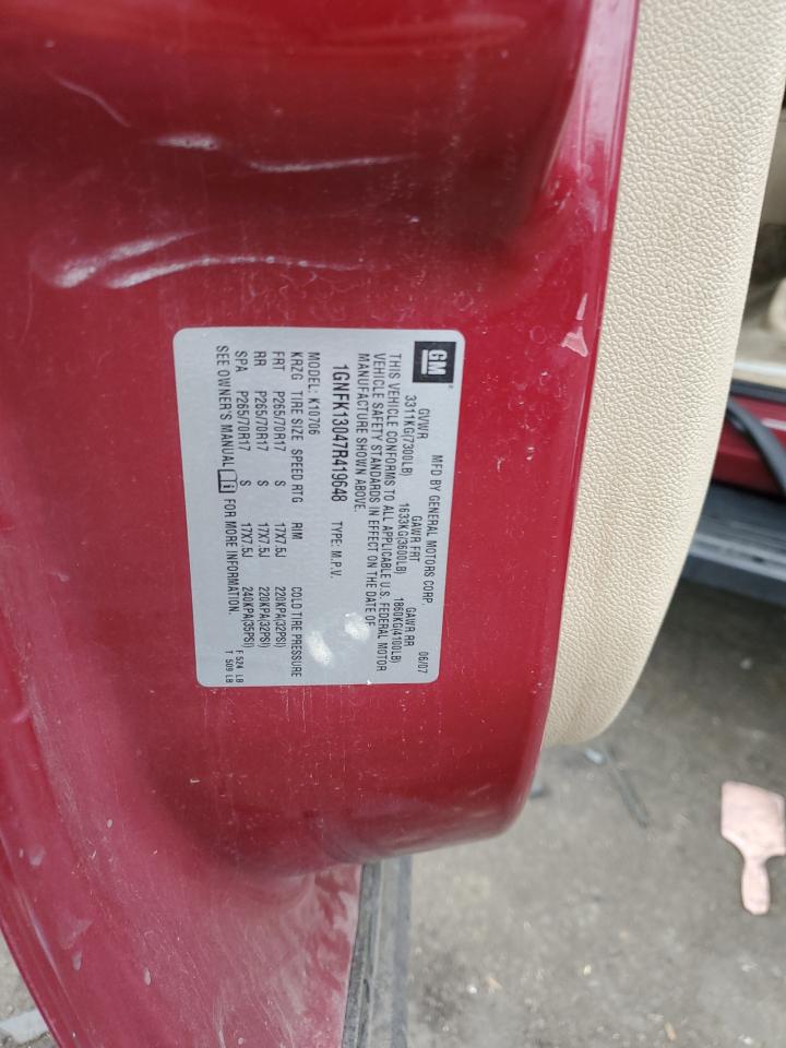 1GNFK13047R419648 2007 Chevrolet Tahoe K1500