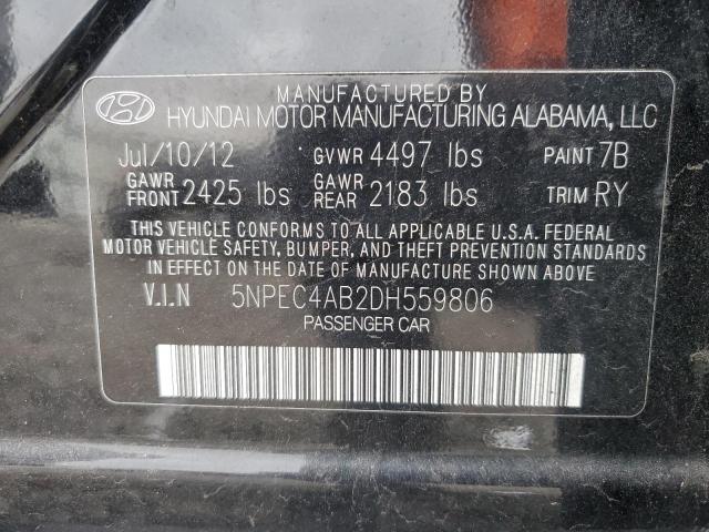 2013 Hyundai Sonata Se VIN: 5NPEC4AB2DH559806 Lot: 49815494