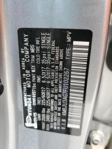 2015 Hyundai Tucson Limited VIN: KM8JU3AG7FU102267 Lot: 51089444