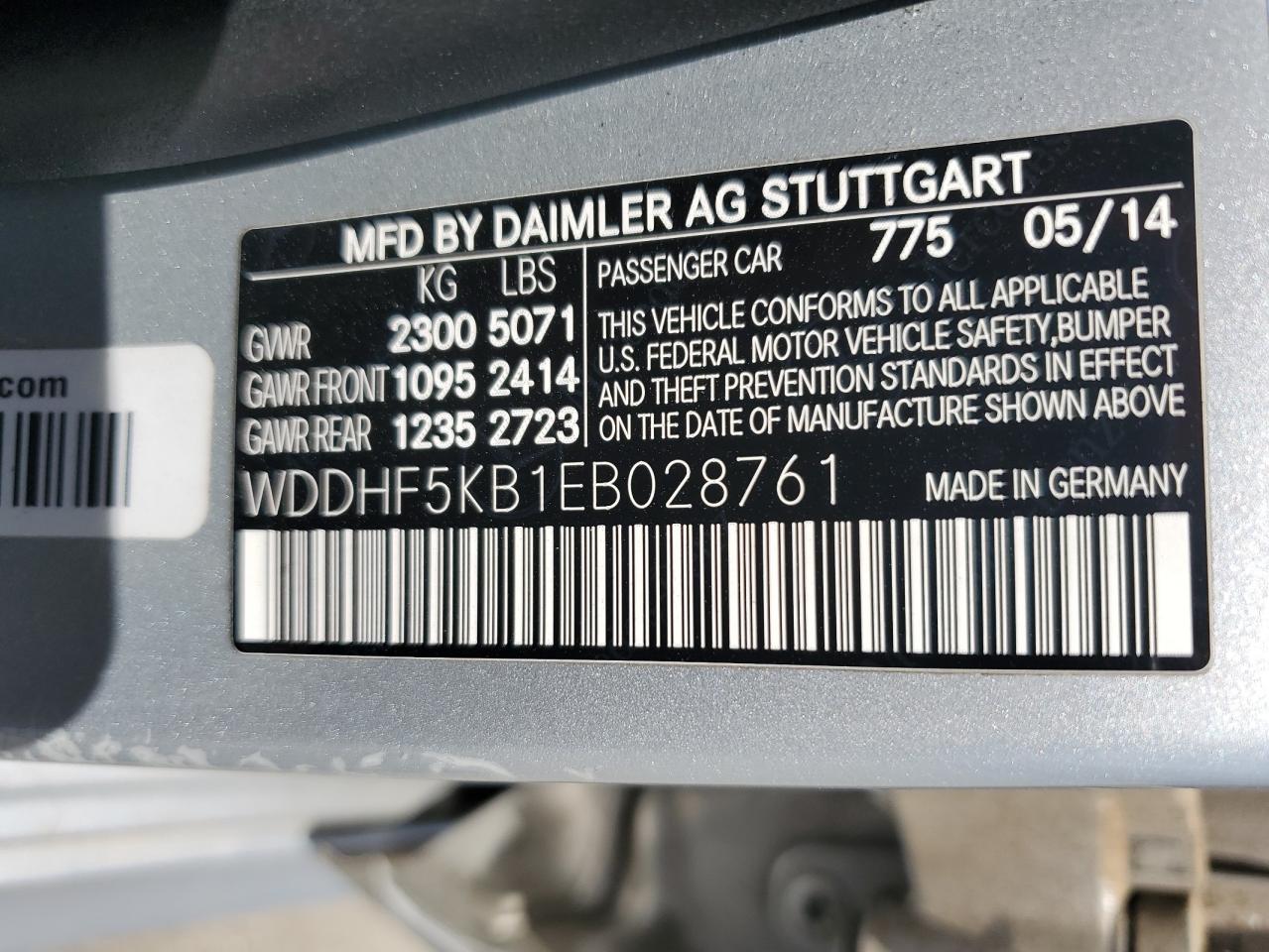 WDDHF5KB1EB028761 2014 Mercedes-Benz E 350