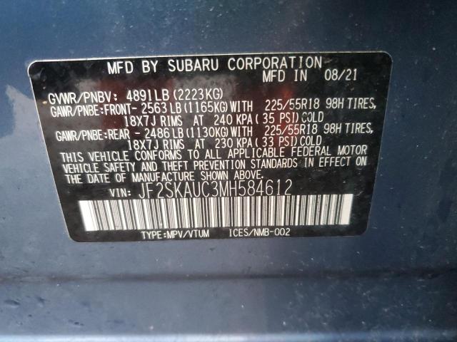 2021 SUBARU FORESTER L - JF2SKAUC3MH584612