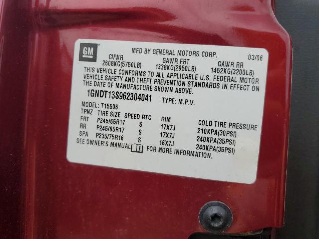 2006 Chevrolet Trailblazer Ls VIN: 1GNDT13S962304041 Lot: 50424114