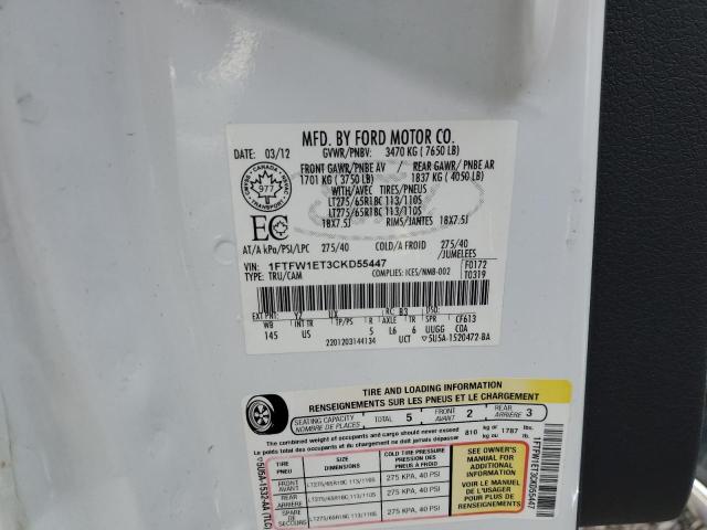 1FTFW1ET3CKD55447 2012 Ford F150 Supercrew