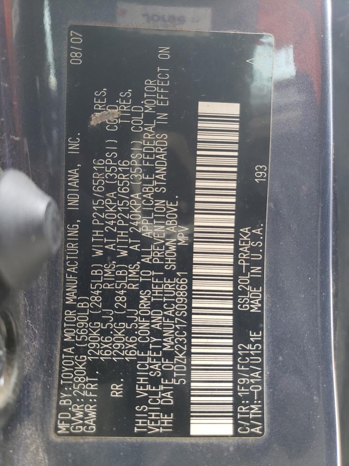 5TDZK23C17S098661 2007 Toyota Sienna Ce