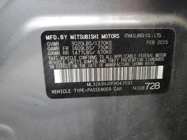 2015 Mitsubishi Mirage De VIN: ML32A3HJ0FH043593 Lot: 49417184