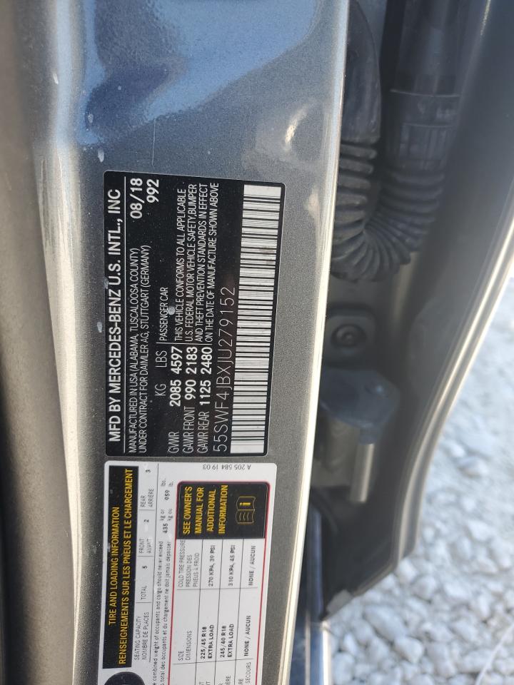 55SWF4JBXJU279152 2018 Mercedes-Benz C 300