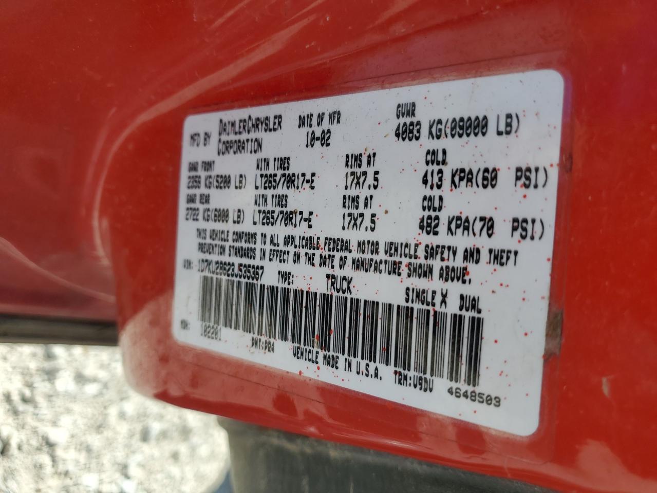 1D7KU28623J535367 2003 Dodge Ram 2500 St