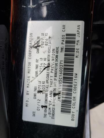 2012 Mazda 3 I VIN: JM1BL1V85C1600371 Lot: 49789654