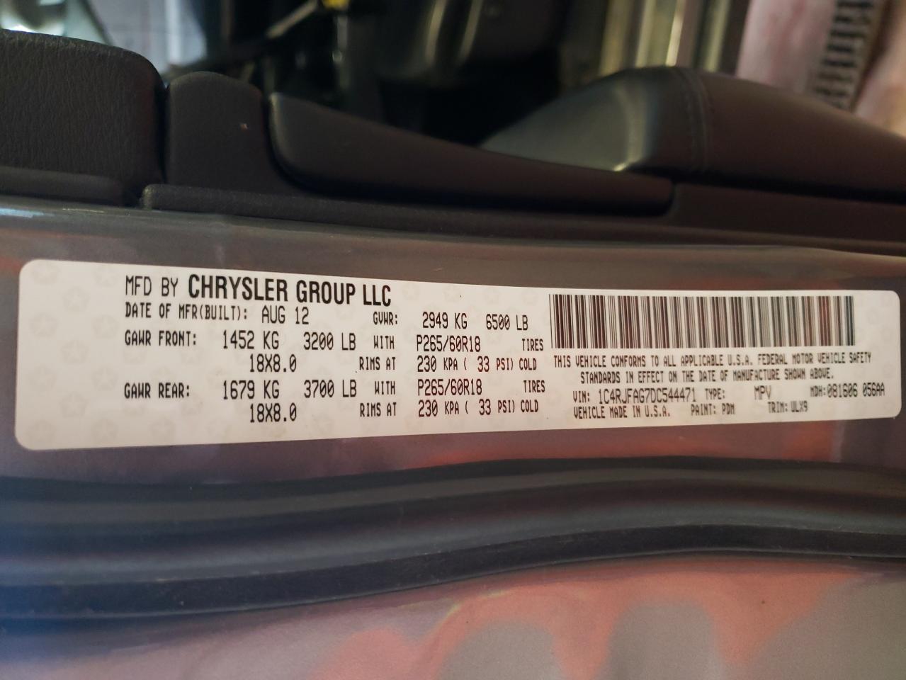 1C4RJFAG7DC544471 2013 Jeep Grand Cherokee Laredo