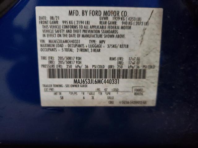 2021 FORD ECOSPORT S - MAJ6S3JL6MC440331