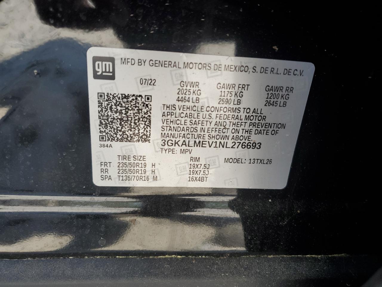 3GKALMEV1NL276693 2022 GMC Terrain Sle