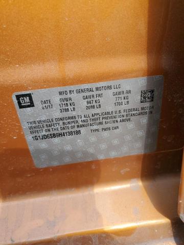 2017 Chevrolet Sonic Lt VIN: 1G1JD6SB9H4138188 Lot: 51648264