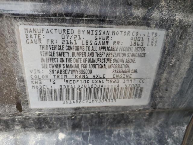 2021 Nissan Sentra Sv VIN: 3N1AB8CV1MY309009 Lot: 51094224
