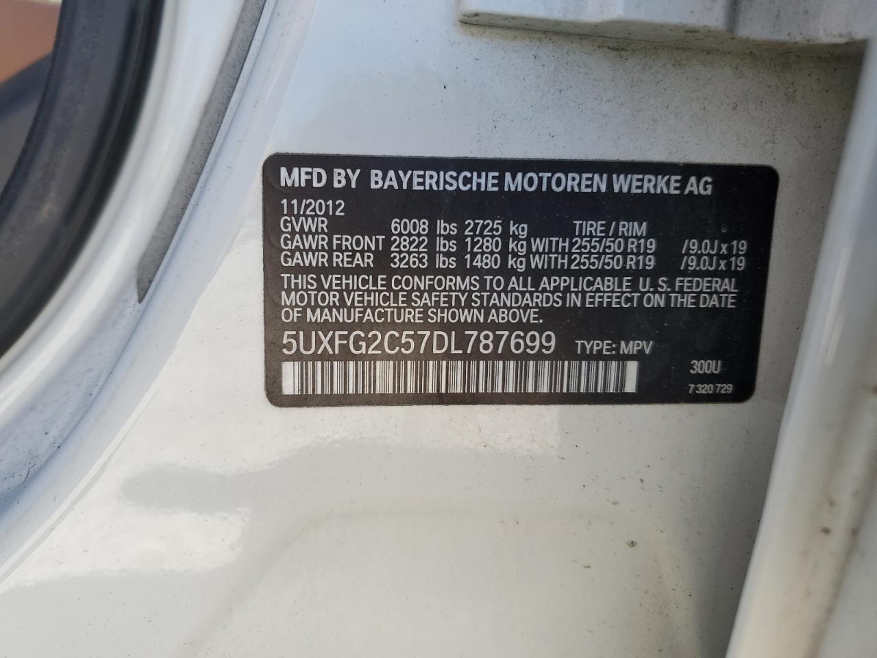 5UXFG2C57DL787699 2013 BMW X6 xDrive35I