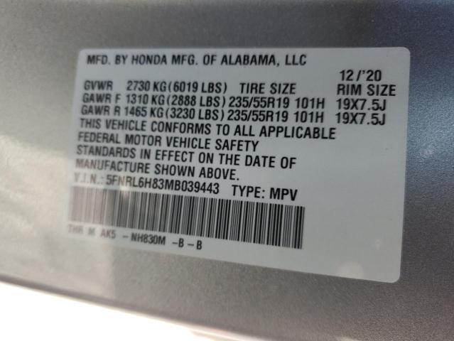 5FNRL6H83MB039443 Honda Odyssey TO 12