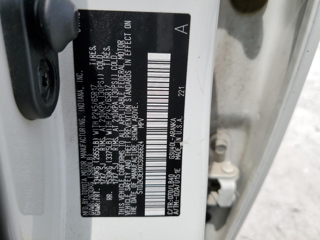 5TDZK3EHXCS066624 2012 Toyota Highlander Base