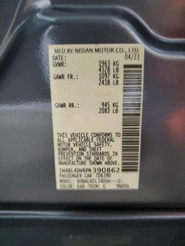 2023 Nissan Altima Sv VIN: 1N4BL4DV6PN390862 Lot: 52163094